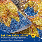 15" Sunflower Rhinestones Placemats Set of 4, Round,Blue Yellow - Image 2