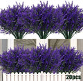 RECUTMS 20 Pcs Outdoor Artificial Flowers UV Resistant Fake Outdoor Plants by RECUTMS