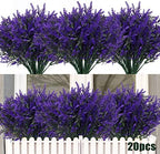 RECUTMS 20 Pcs Outdoor Artificial Flowers UV Resistant Fake Outdoor Plants by RECUTMS