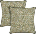 Ridhi Nostalgic Naturals Block Print Cotton Pillow Cover 18x18 in Set of 2 by Ridhi
