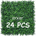 20''x20'' 24 Pieces Artificial Hedge Boxwood Panels UV Resistant by DECWIN