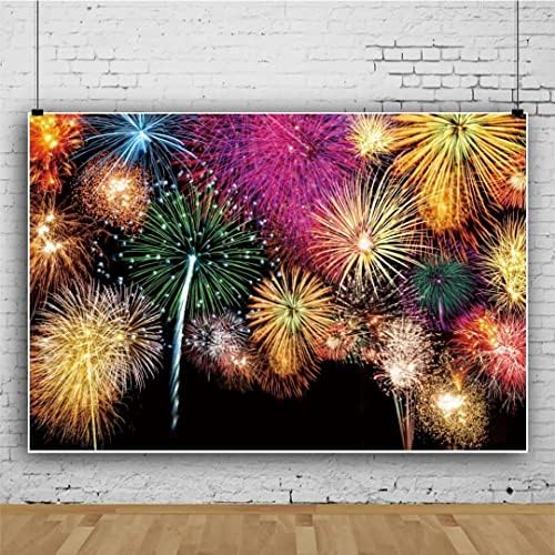 10x6ft Polyester Happy New Year Backdrop Sparklers Fireworks Photography Background Family Christmas New Year Eve Festival Celebration Wedding Grad Graduation Party YouTube Photo Props - Image 2