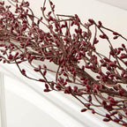 Fall Thanksgiving Pip Berry Garland – 54" Rustic Rich Burgundy Berries - Image 3