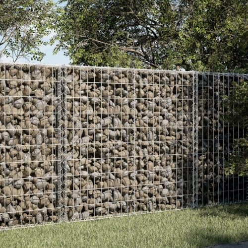 vidaXL Gabion Basket with Cover 39.4"x39.4"x39.4" Galvanized Iron - Image 2