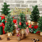Yinder Tabletop 12 Pcs Mini Christmas Tree 7.87 Inch Artificial Mini Xmas Miniature Pine Christmas Tree with Linen Base for Xmas Holiday Decorations Indoor Home Kitchen Dining Table - Image 4