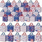 Wesnoy 48 Pcs 4th of July Patriotic Gift Bags Bulk with Handle Non Woven 250th Anniversary Goodie Bag Independence Day American Flag Memorial Day Tote Bag Holiday Party Favor, 11.4 x 10.6 x 4.7 Inch by Wesnoy