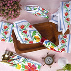 FINGERCRAFT Cloth Napkins Set of 12 Cotton Linen, 20x20 in, Persian Flora - Image 3