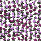 BLEUM CADE 12Pcs 16.4Ft Fake Flower Garland Artificial Rose Vines by BLEUMCADE