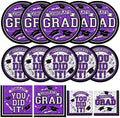 Graduation Party Supplies Dinnerware Set purple Disposable dinner paper plates dessert paper plates and Napkins for Congrats Grad Party Decorations, Serve 50 by Gatherfun