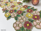 Enliven Handmade Spring Beaded Table Runner, 13x36 Inches Lightweight Decorative Table Runner, Perfect for Dining/Wedding/Party/Everyday Use & Easy to Clean, Elegant Floral Beaded Runner - Image 2