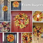 BOMAROLAN Tulip Wreath 20 Inch for Front Door Summer Fall Large Wreaths Springtime All Year Around for Outdoor Door Indoor Wall Or Window Décor Festival Decoration - Image 2