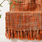 BATTILO Home Rust Orange Throw Blanket for Couch, 50"x60" - Image 3