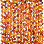 CQURE 16 Pack Fall Garland, Total 126Ft Artificial Autumn Maple Leaves Garland Hanging Vines, Thanksgiving Halloween Harvest Decor for Fireplace Mantle Table Indoor Outdoor by CQURE