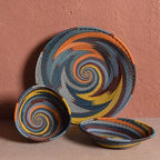Fair Trade Zulu Telephone Wire 9" Platter Bowl, Cove Multicolor, Handwoven by African Makers, Each One Varies - Image 4