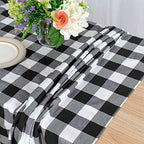 ShinyBeauty Checkered Table Cloths Cotton Tablecloth Gingham Tablecloth Square Table Overlay 54X54 Inch,4 Packs Christmas Tablecloths Wrinkle-Free Black and White Tablecloth for Party/Outdoor Tables - Image 4