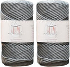 Makromecity, 2 Skeins of Polyester Macrame Cord 3mm x 131 Yards (394 feet) 3mm Polypropylene Grey Macrame Cord Crochet Macrame Bag Cord Crafts for Wall Hangings, Bags, Underplate, Rug by Makromecity
