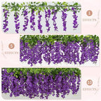 U'Artlines 10Pcs 7.2 Ft/Piece Artificial Wisteria Garland Purple - Image 4