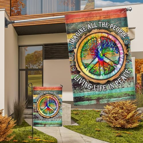 FLAGWIX Peace Sign Hippie Flags, Peace Flag, House Flag (29.5'' x 39.5'') - Image 4