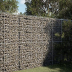vidaXL Gabion Basket with Cover 39.4"x19.7"x78.7" Galvanized Iron - Image 2