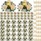 Yunlly 32 Pcs Rose Candle Rings with Candles Sets, Champagne by Yunlly