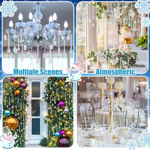 Vercraft 100 Pcs Christmas Tree Acrylic Hanging Ornaments, Laser Color - Image 4