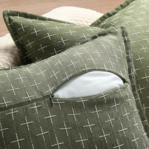 ZWJD Pillow Covers 24x24 Set of 2 Soft Polyester Textured Pillow Covers with Stylish Flange Edge Cozy Farmhouse Throw Pillows for Couch Bed Sofa Living Room - Image 3
