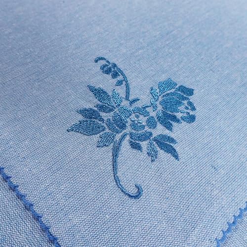 Luxury Embroidered Cloth Napkins – Blue Garden, Set of 6, 18x18 | Elegant Cotton Blend Dinner Napkins with Floral Motif for Holiday Dining, Weddings & Formal Hosting - Image 5