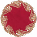 Decozen Set of 12 Doilies for Table, Lace Doilies Rustic Farmhouse Kitchen Dining Table Centerpiece Decor, 15 Inch Gold Burgundy Round Placemats for Home, Valentines Day Gifts, Valentines placemats by Decozen