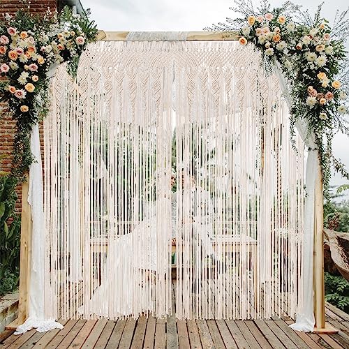 Macrame Curtains for Wall Decor, Macrame Wall Hanging 79" x 35" 2 Panels - Image 3