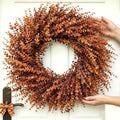 26in Large Artificial Autumn Eucalyptus Wreath (Fall Orange) by Unknown