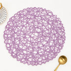 IcosaMro Round Woven Placemats Set of 12 for Dining Table, 15 Inches Paper Boho Decorative Circle Place Mats for Wedding Christmas Thanksgiving Day Holiday Dinner (Lavender) - Image 7