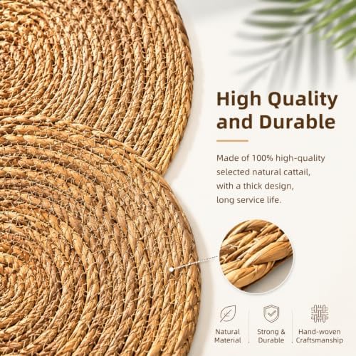 11 Pcs Fishnet Table Runner and Woven Jute Round Placemats Set - Image 5