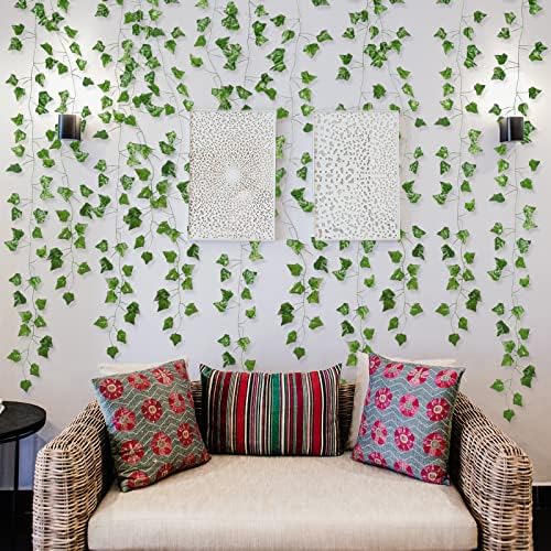 ARTKAIKE Fake Vines for Room Decor, Aesthetic Artificial Plant Ivy Leaves Hanging Greenery Garlands for Home Bedroom Wall Wedding Party Decor (672FT 96PCS Vines) - Image 4