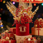 KYMY Chinese New Year Fu Bucket, 2026 Spring Festival Fu Character Artificial Branches Fortune Table Ornament, Red Berry Flower Arrangement for Asian Vitenamese Lunar New Year Desktop Centerpiece - Image 4