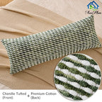 AmHoo Boho Chenille Pillow Cover Decorative Tufted Pillowcase for Couch Bed Sofa Bedroom Living Room Modern 14 x 36-Inch Sage Green - Image 3