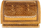 Handmade Natural Birch Bark Wooden Roll Top Bread Box Kitchen Food Storage Flower Ornament - Image 2
