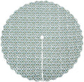 Ridhi Sea Green Hand Block Print Cotton Christmas Tree Skirt 40 Inch by Ridhi