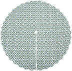 Ridhi Sea Green Hand Block Print Cotton Christmas Tree Skirt 70 Inch by Ridhi