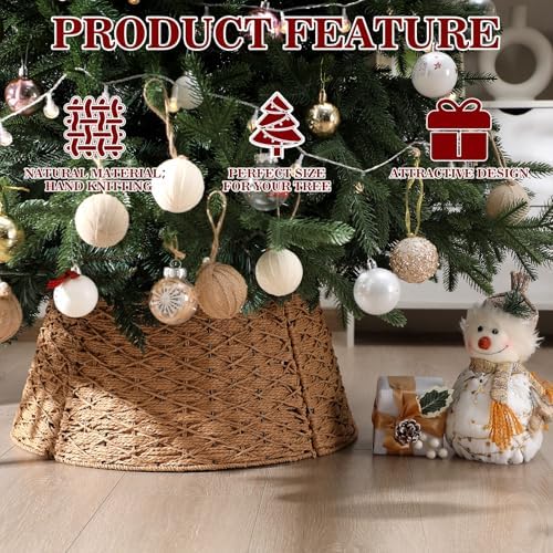 Poen Woven Rattan Christmas Tree Collar - Image 4