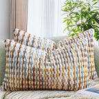 AmHoo Set of 2 Boho Chenille Pillow Cover Decorative Tufted Pillowcase for Couch Bed Sofa Bedroom Living Room Modern 12 x 20-Inch Brown by AmHootextile