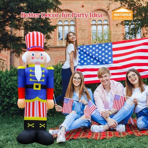 Independence Day Inflatable Nutcracker Soldier Yard Decoration Lighted 4th of July Blow Up Patriotic Garden Yard Lawn Decor 8 Feet Tall (5FT-Nutcracker) - Image 6