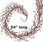Fall Thanksgiving Pip Berry Garland – 54" Rustic Burgundy & Cream Berries - Image 2