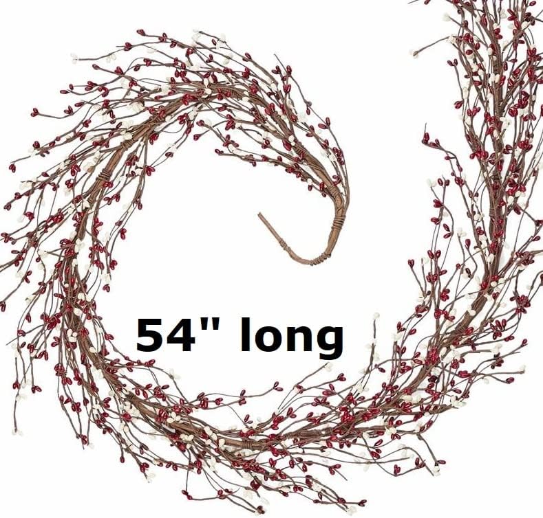 Fall Thanksgiving Pip Berry Garland – 54" Rustic Burgundy & Cream Berries - Image 2