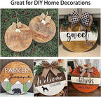 12 Pcs 14 Inch Wood Circles for Crafts Unfinished Wooden Slice Blank Round Wood Door Hanger Sign Round Wooden Discs with Bows,Twine, Glue Point for DIY Craft Christmas Home Holiday Decor,5 mm Thick - Image 6