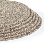 6 Pack Round Woven Placemats,13.8 inch Plate Chargers Mixed Brown Thick Place Mats Cotton Rope Braided Tablemats Rattan Mats for Christmas Table Decoration - Image 3