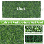 Artificial Boxwood Roll,60x160 in(67 sqft) UV-Anti Faux Ivy Grass Wall - Image 2