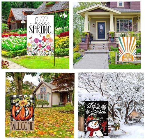 20 Pack Seasonal Garden Flags Set Double Sided 12x18 Inch Small Yard Flags, Holiday Seasonal Garden Flag for Outside Decoration for All Year Round - Image 5