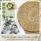 Colingmill 60 Sets 13.8 Inch Round Woven Placemats Bulk Farmhouse Boho - Image 4