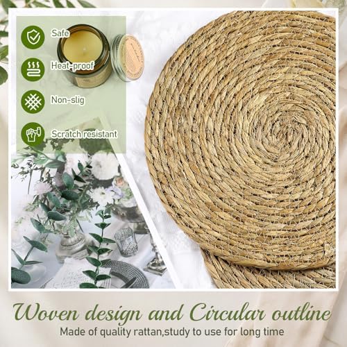 Colingmill 40 Sets 13 Inch Round Woven Placemats Bulk Farmhouse Boho - Image 4