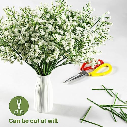 MAQIHAN 30 Babys Breath Artificial Flowers - White Faux Gypsophila Bouquets - Image 3